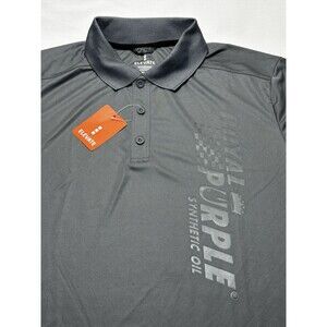 Royal Purple Synthetic Oil Men's Purple Polo Golf Shirt NWT New *2 SNAGS ON BACK